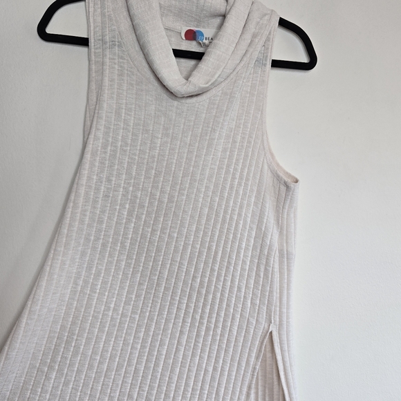 FREE PEOPLE BEACH Ribbed Cowl Nwck Side Slit Dress - Picture 7 of 9